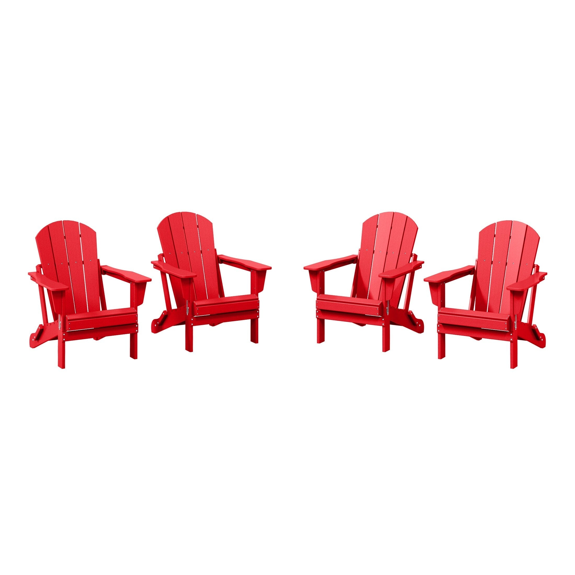Sedie Adirondack pieghevoli per esterni e patio, resistenti alle intemperie, Polytrends Laguna (set da 4)