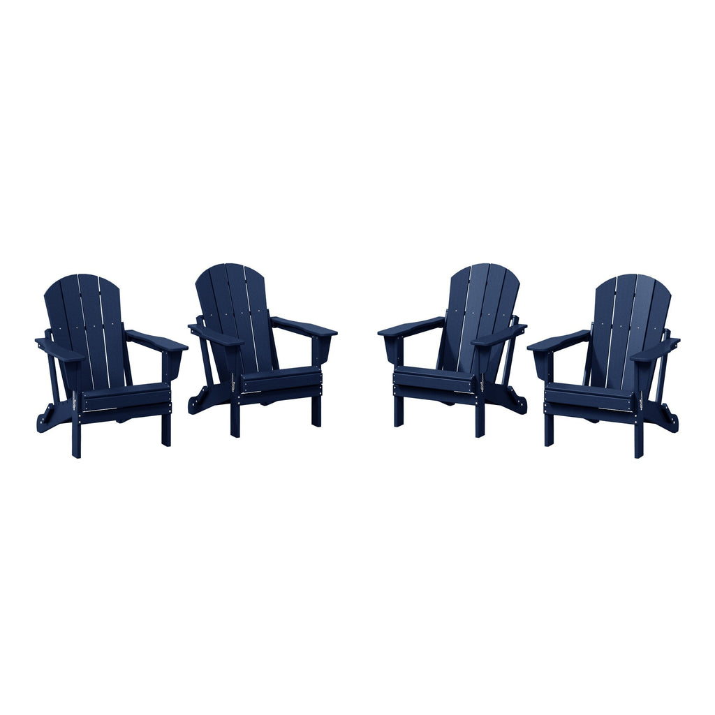 Sedie Adirondack pieghevoli per esterni e patio, resistenti alle intemperie, Polytrends Laguna (set da 4)