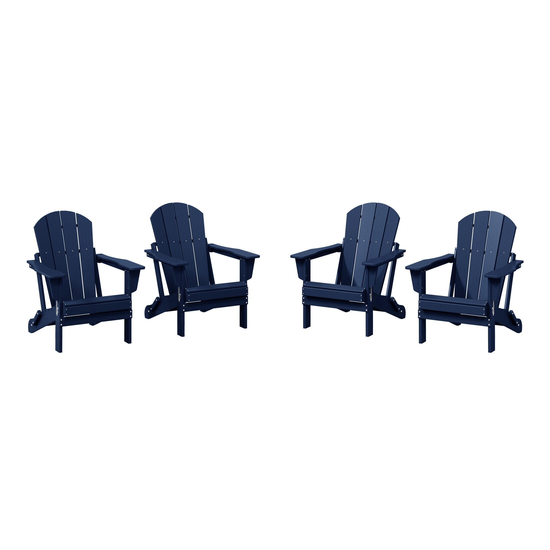 Sedie Adirondack pieghevoli per esterni e patio, resistenti alle intemperie, Polytrends Laguna (set da 4)