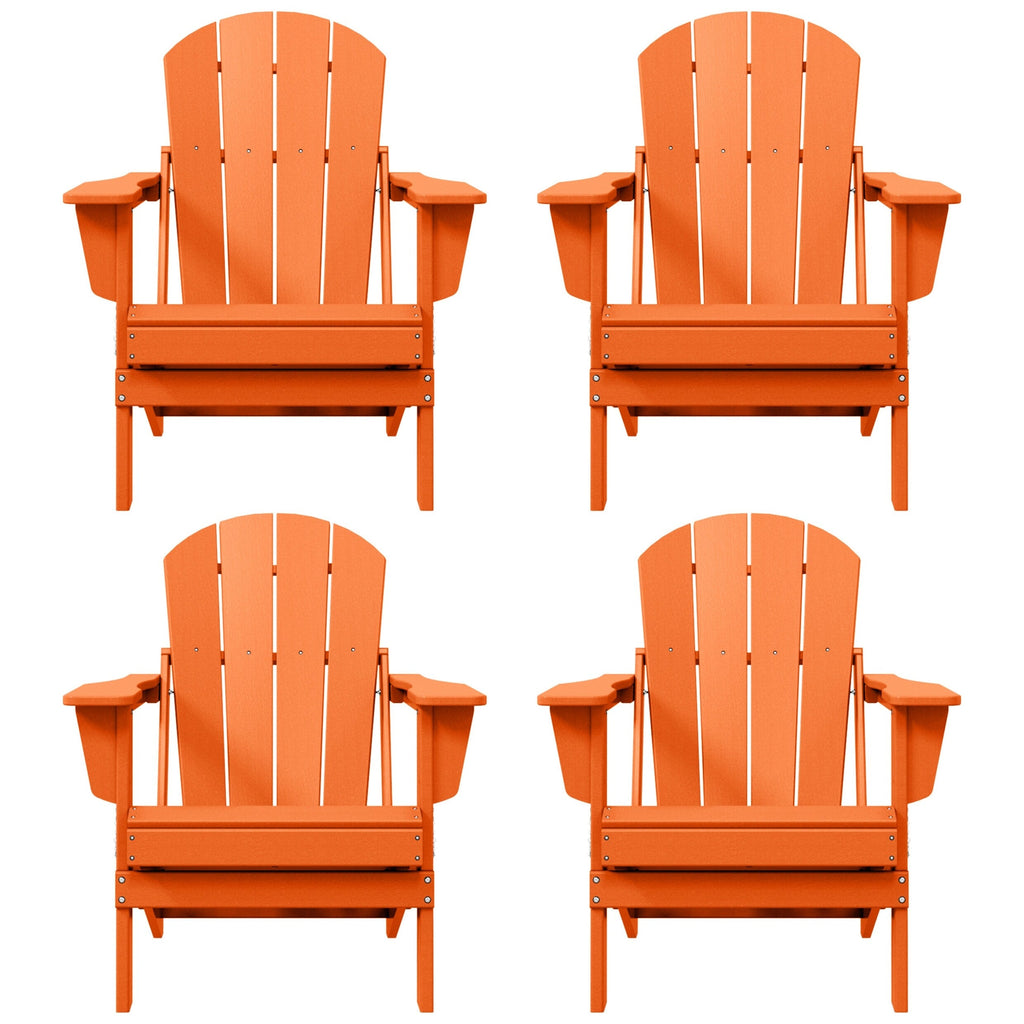 Sedie Adirondack pieghevoli per esterni e patio, resistenti alle intemperie, Polytrends Laguna (set da 4)
