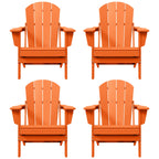 Sedie Adirondack pieghevoli per esterni e patio, resistenti alle intemperie, Polytrends Laguna (set da 4)