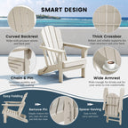 Sedie Adirondack pieghevoli per esterni e patio, resistenti alle intemperie, Polytrends Laguna (set da 4)