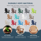 Sedie Adirondack pieghevoli per esterni e patio, resistenti alle intemperie, Polytrends Laguna (set da 4)
