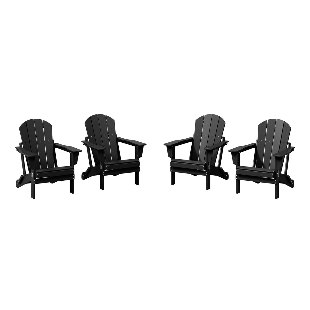 Sedie Adirondack pieghevoli per esterni e patio, resistenti alle intemperie, Polytrends Laguna (set da 4)