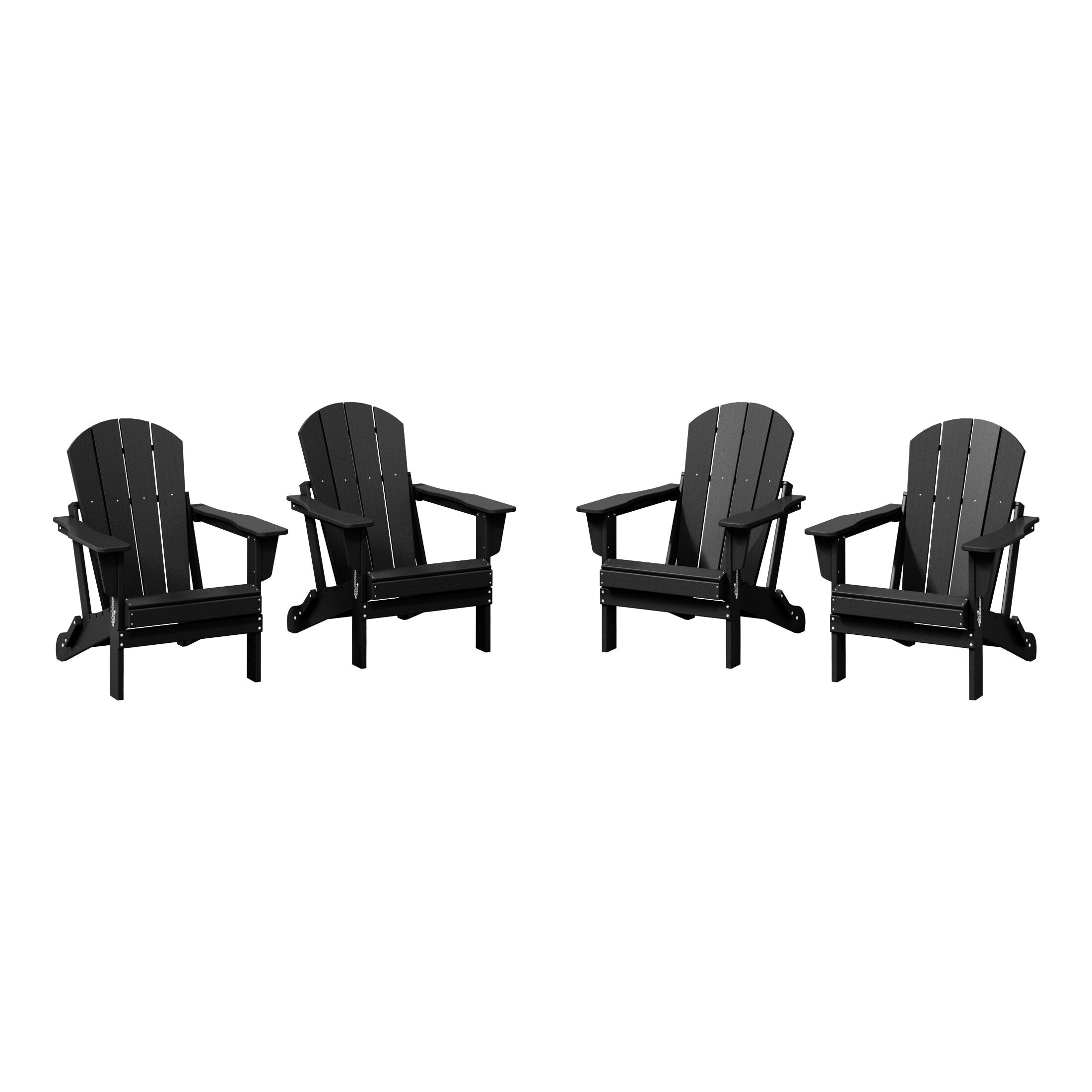 Sedie Adirondack pieghevoli per esterni e patio, resistenti alle intemperie, Polytrends Laguna (set da 4)