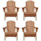 Sedie Adirondack pieghevoli per esterni e patio, resistenti alle intemperie, Polytrends Laguna (set da 4)