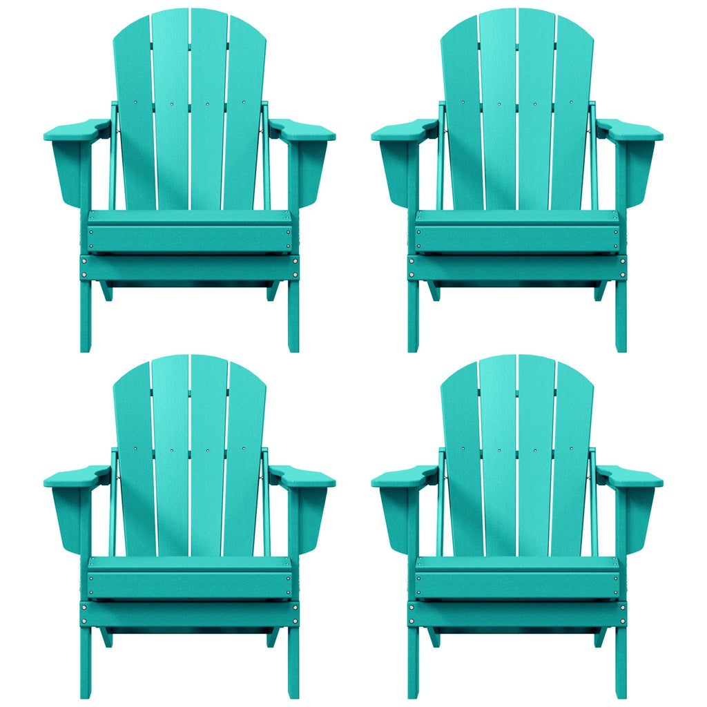 Sedie Adirondack pieghevoli per esterni e patio, resistenti alle intemperie, Polytrends Laguna (set da 4)