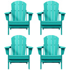 Sedie Adirondack pieghevoli per esterni e patio, resistenti alle intemperie, Polytrends Laguna (set da 4)