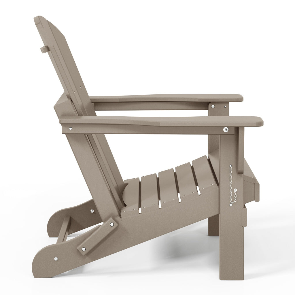 Sedie Adirondack pieghevoli per esterni e patio, resistenti alle intemperie, Polytrends Laguna (set da 4)