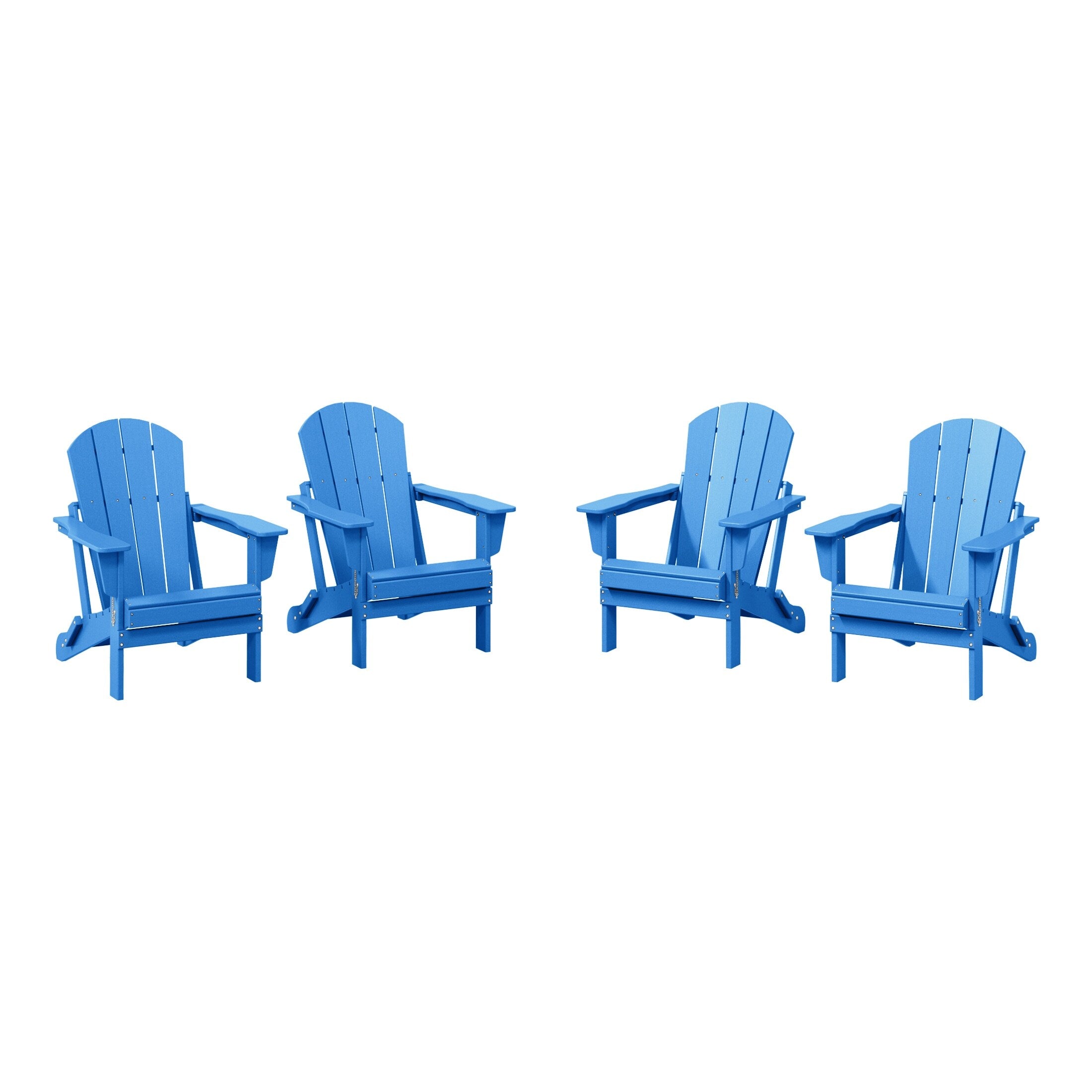 Sedie Adirondack pieghevoli per esterni e patio, resistenti alle intemperie, Polytrends Laguna (set da 4)