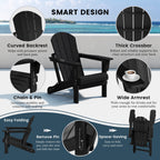 Sedie Adirondack pieghevoli per esterni e patio, resistenti alle intemperie, Polytrends Laguna (set da 4)