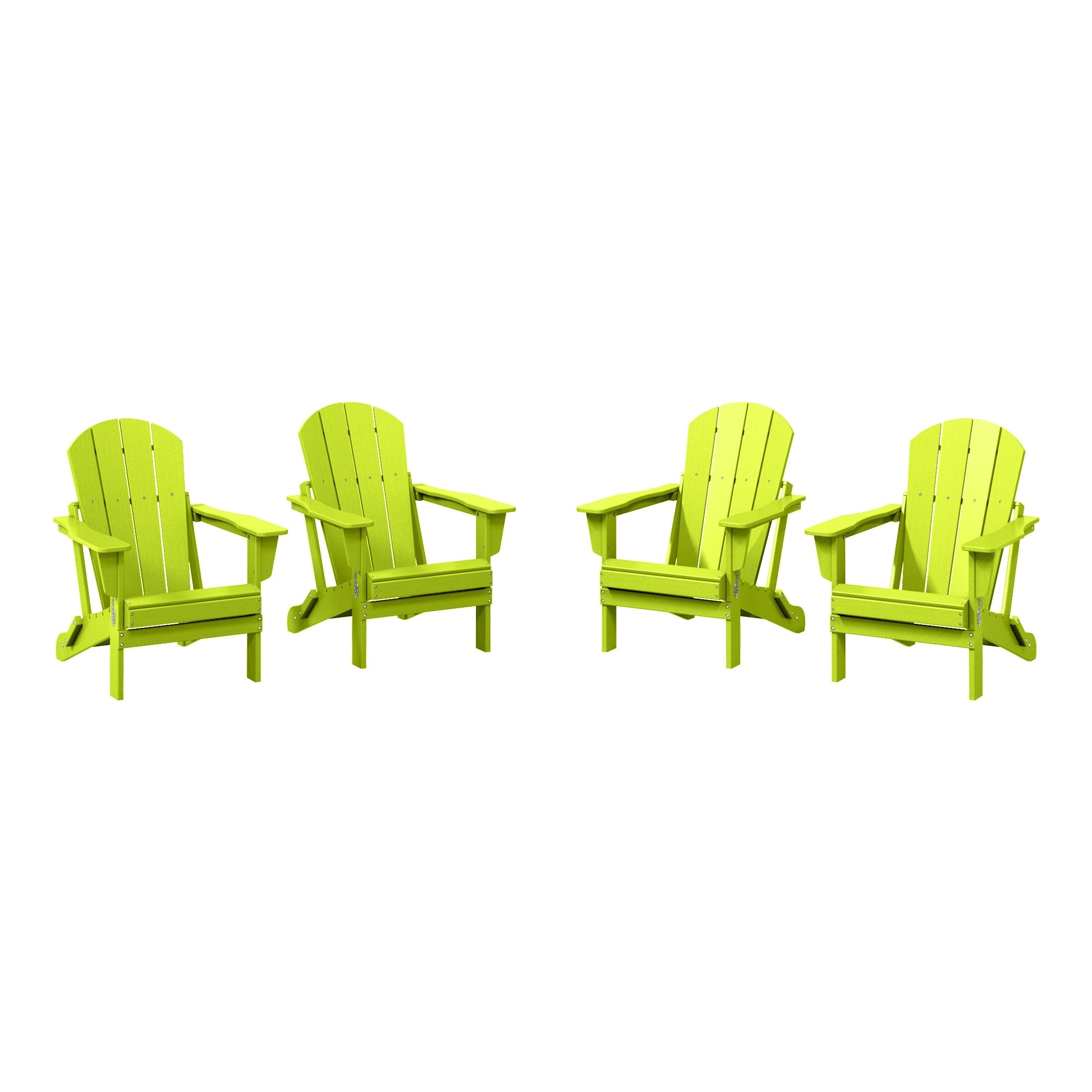 Sedie Adirondack pieghevoli per esterni e patio, resistenti alle intemperie, Polytrends Laguna (set da 4)