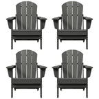 Sedie Adirondack pieghevoli per esterni e patio, resistenti alle intemperie, Polytrends Laguna (set da 4)