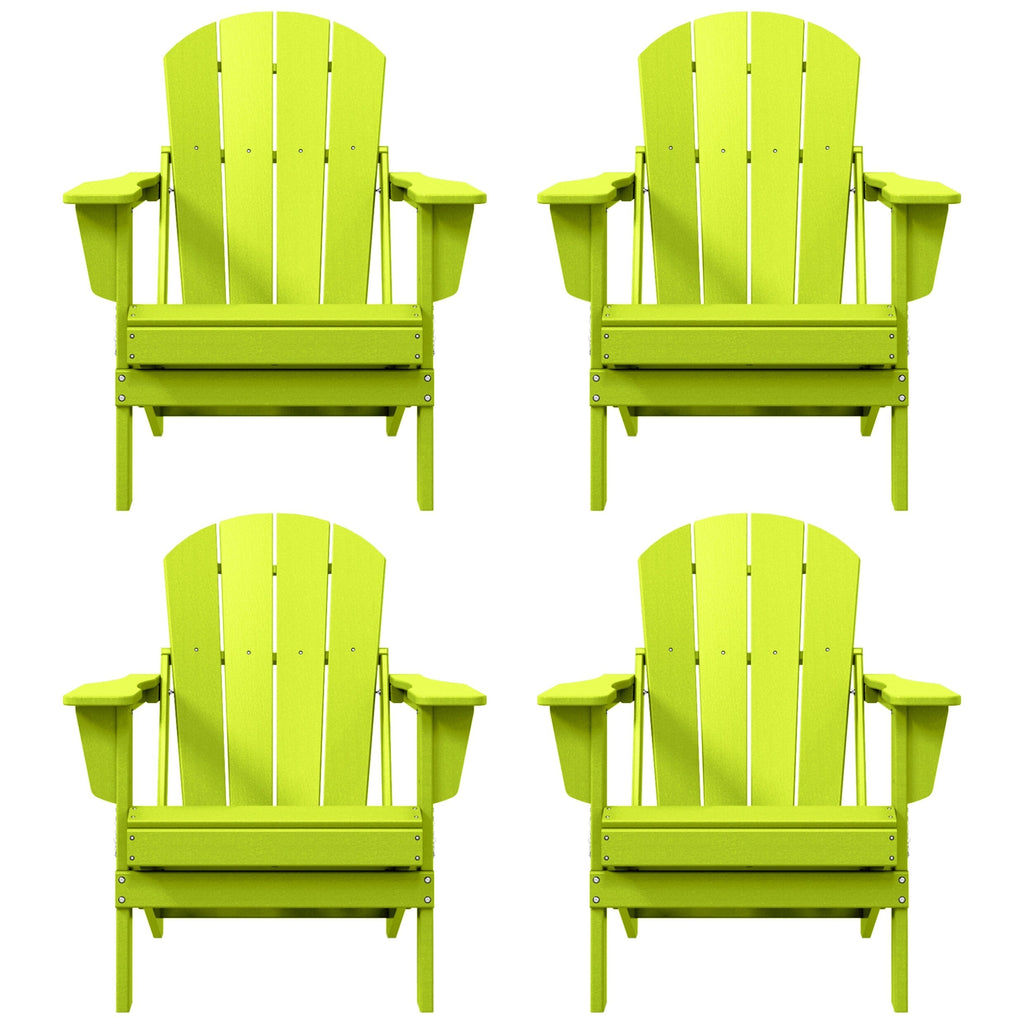 Sedie Adirondack pieghevoli per esterni e patio, resistenti alle intemperie, Polytrends Laguna (set da 4)
