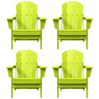 Sedie Adirondack pieghevoli per esterni e patio, resistenti alle intemperie, Polytrends Laguna (set da 4)