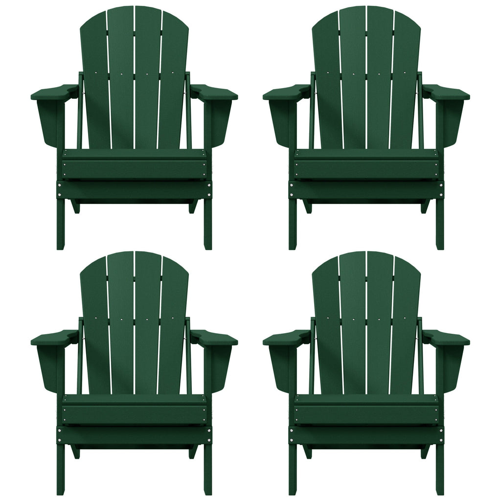 Sedie Adirondack pieghevoli per esterni e patio, resistenti alle intemperie, Polytrends Laguna (set da 4)