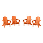 Sedie Adirondack pieghevoli per esterni e patio, resistenti alle intemperie, Polytrends Laguna (set da 4)