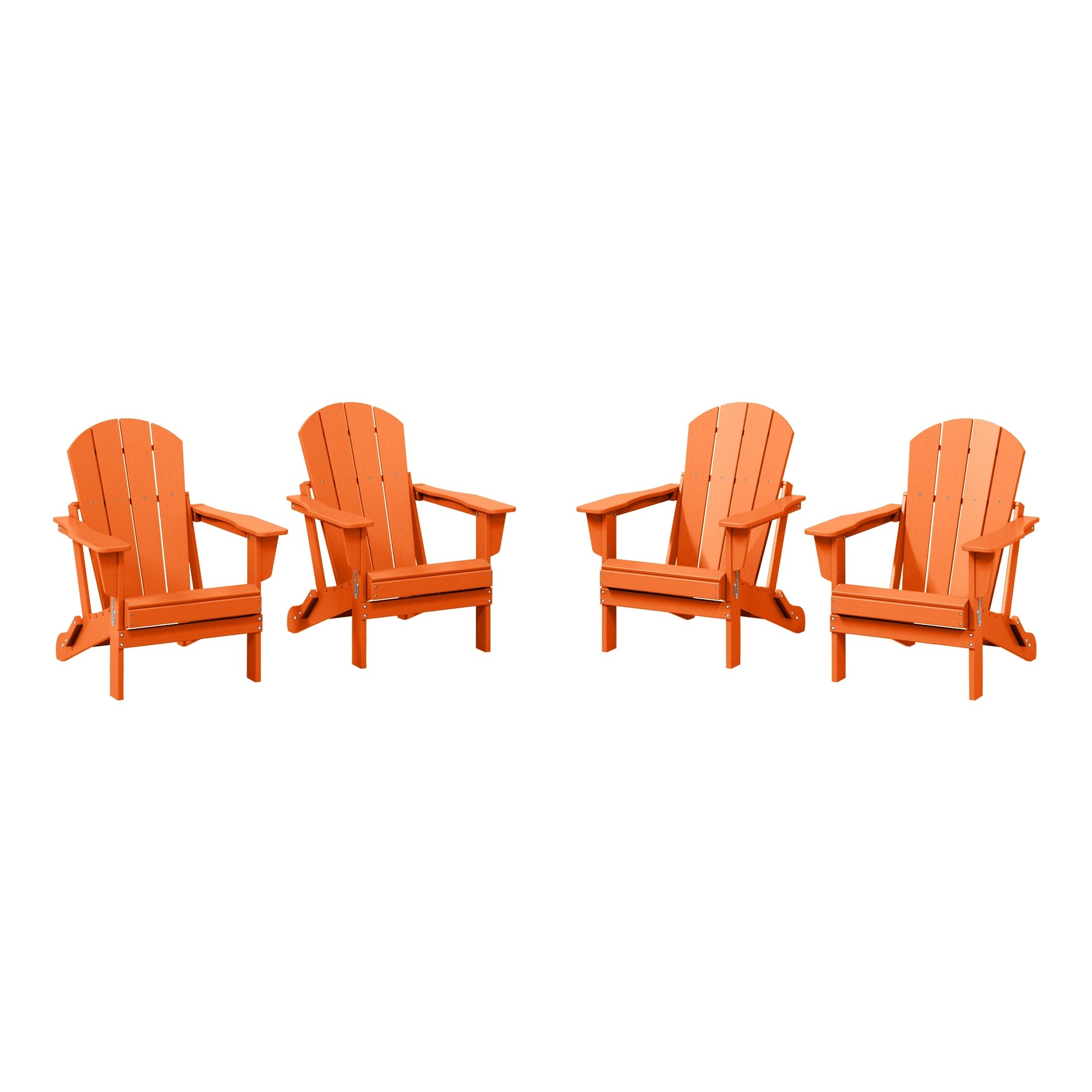Sedie Adirondack pieghevoli per esterni e patio, resistenti alle intemperie, Polytrends Laguna (set da 4)