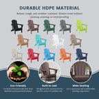 Sedie Adirondack pieghevoli per esterni e patio, resistenti alle intemperie, Polytrends Laguna (set da 4)