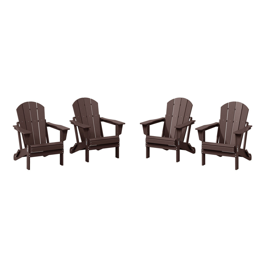 Sedie Adirondack pieghevoli per esterni e patio, resistenti alle intemperie, Polytrends Laguna (set da 4)