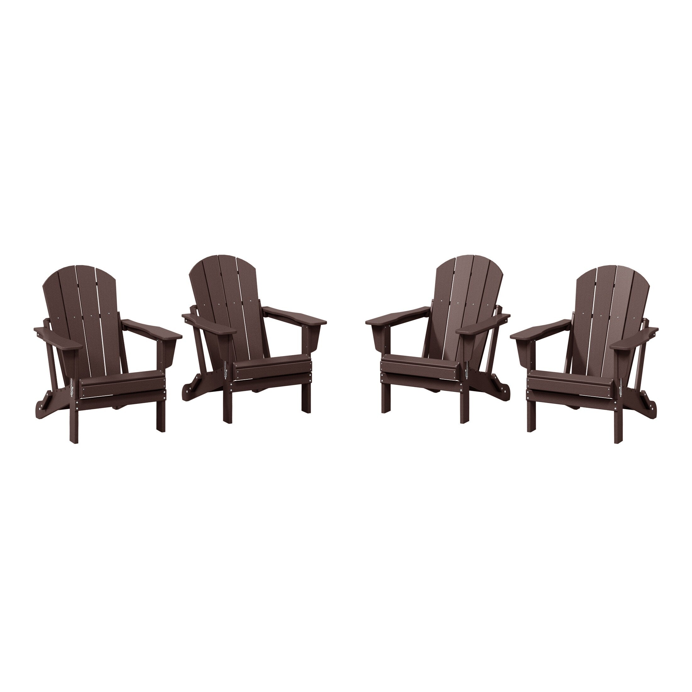Sedie Adirondack pieghevoli per esterni e patio, resistenti alle intemperie, Polytrends Laguna (set da 4)