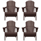 Sedie Adirondack pieghevoli per esterni e patio, resistenti alle intemperie, Polytrends Laguna (set da 4)