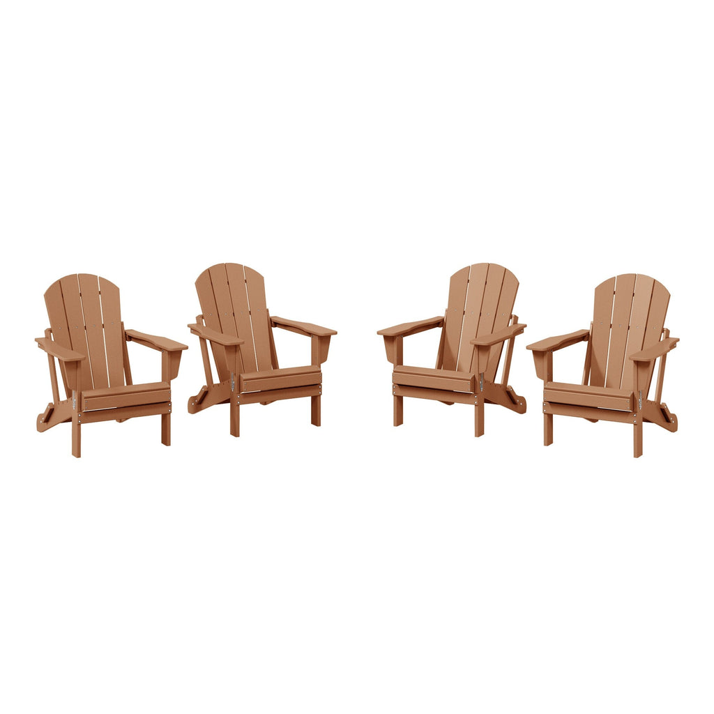 Sedie Adirondack pieghevoli per esterni e patio, resistenti alle intemperie, Polytrends Laguna (set da 4)