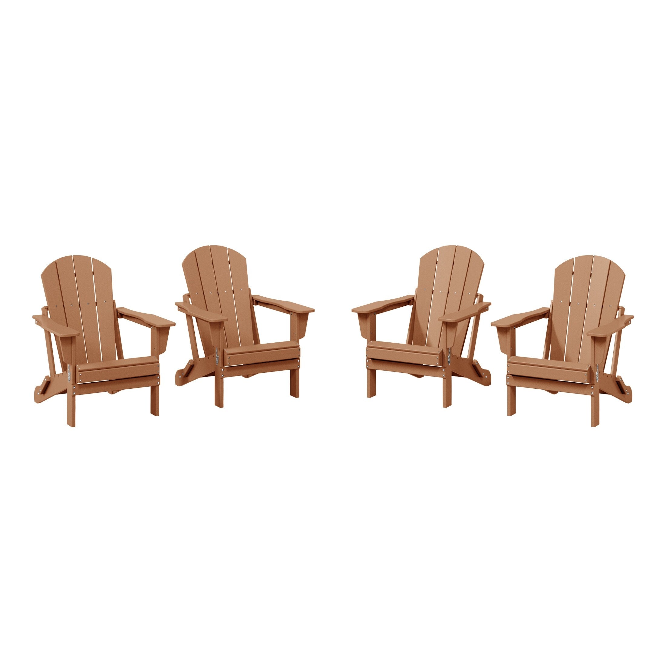 Sedie Adirondack pieghevoli per esterni e patio, resistenti alle intemperie, Polytrends Laguna (set da 4)