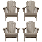 Sedie Adirondack pieghevoli per esterni e patio, resistenti alle intemperie, Polytrends Laguna (set da 4)