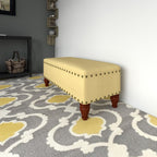 Panca contenitore imbottita Copper Grove Muscari con finiture a borchie