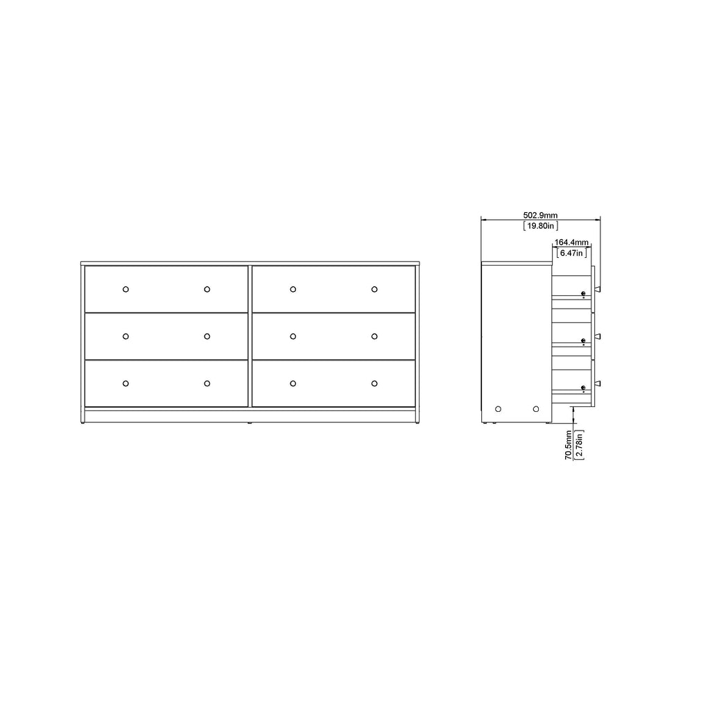 Cassettiera doppia Zoe a 6 cassetti Porch &amp; Den