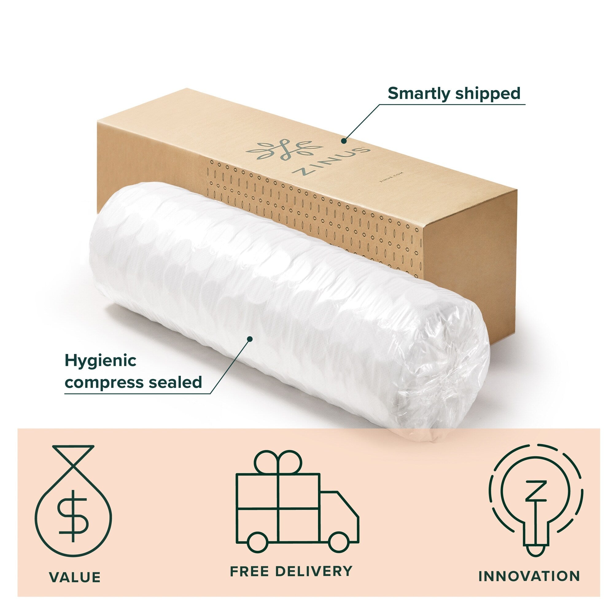 Materasso ibrido a molle insacchettate Priage by ZINUS da 8 pollici Comfort Essential