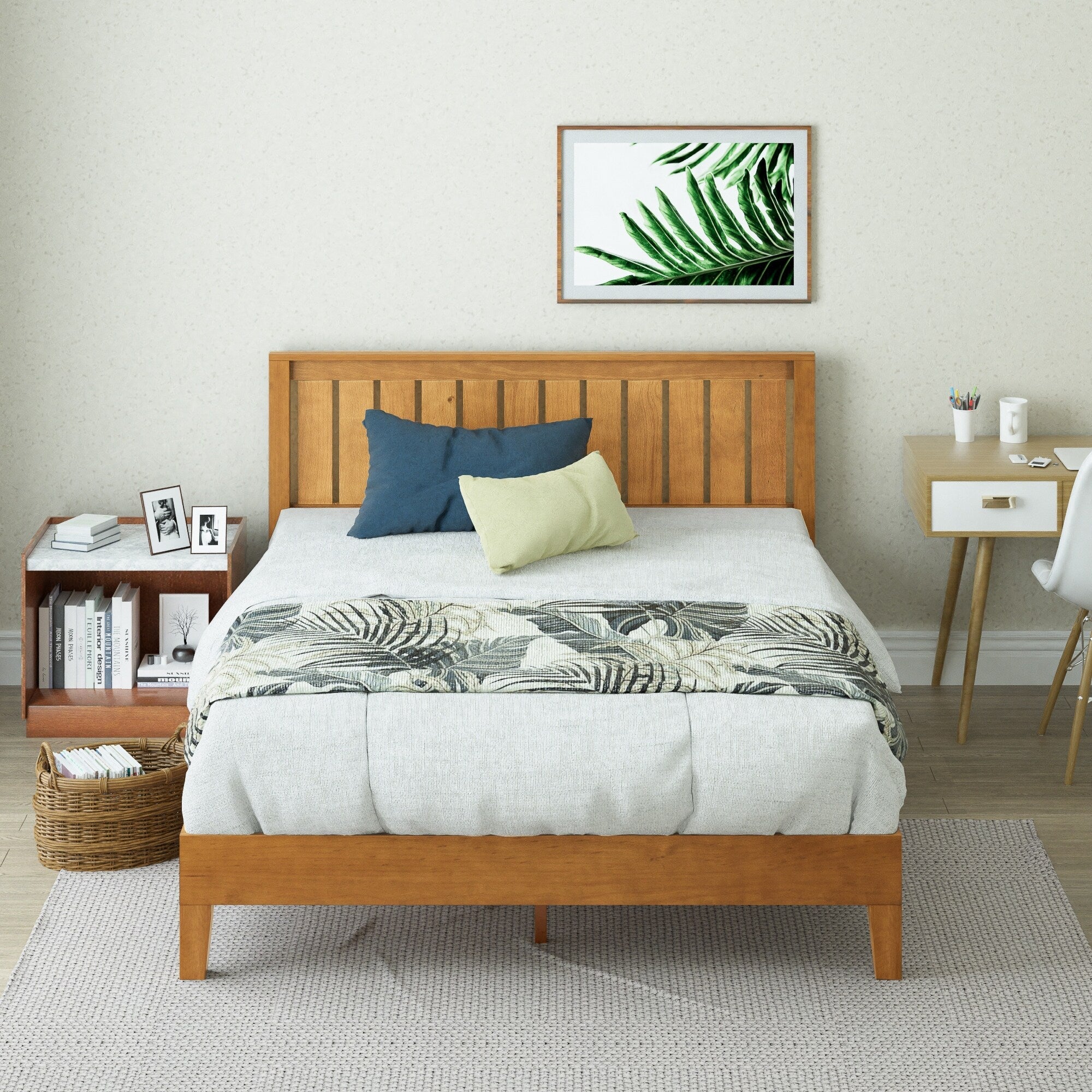 Priage di ZINUS Struttura letto con piattaforma in legno di pino rustico Deluxe