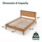 Priage di ZINUS Struttura letto con piattaforma in legno di pino rustico Deluxe