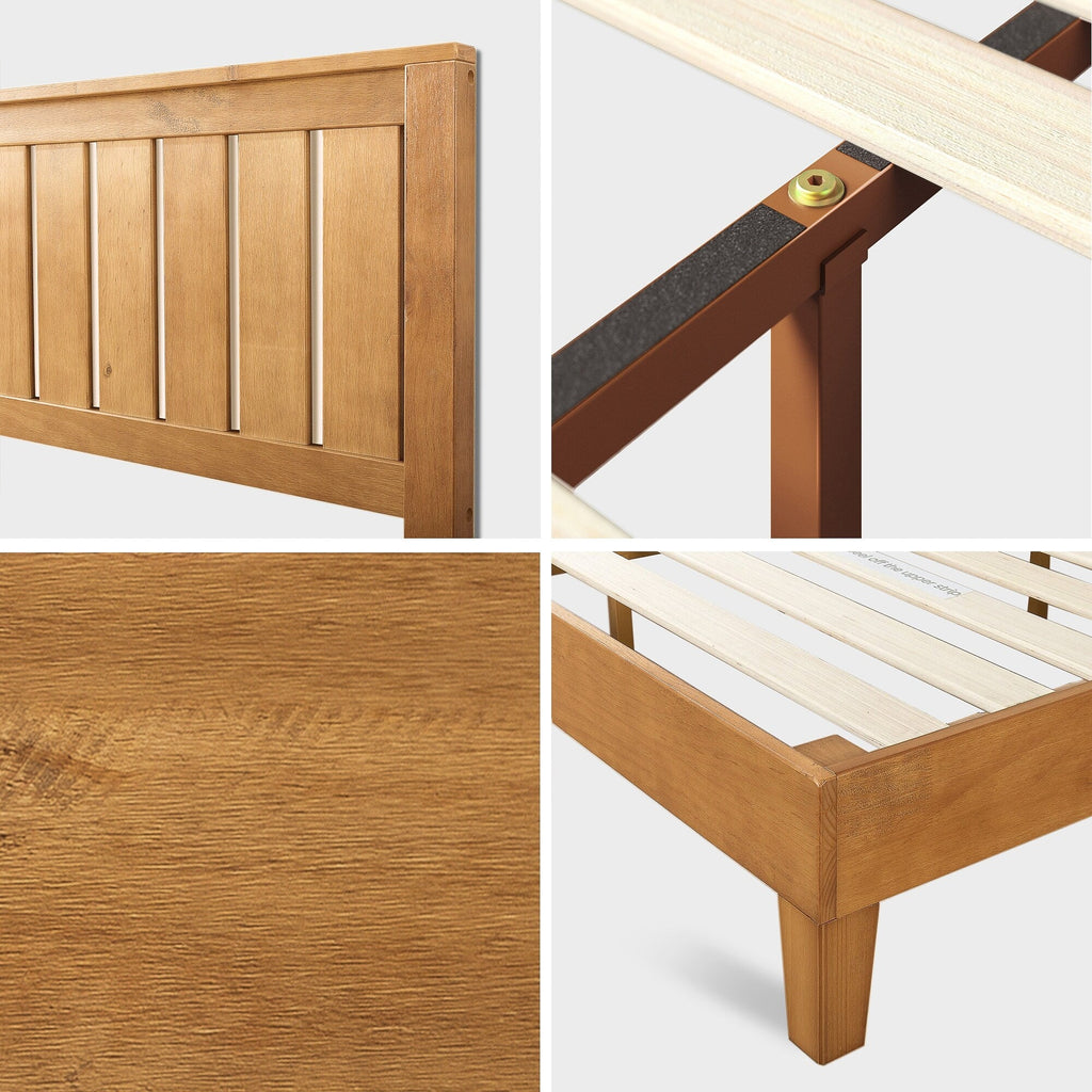 Priage di ZINUS Struttura letto con piattaforma in legno di pino rustico Deluxe