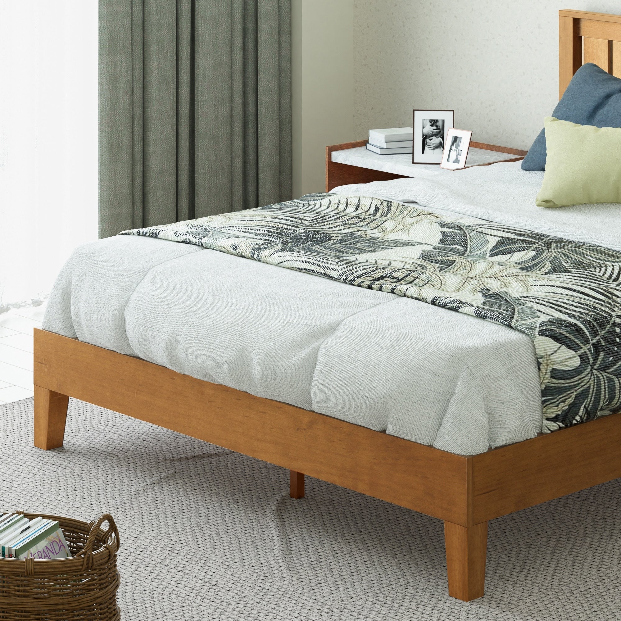 Priage di ZINUS Struttura letto con piattaforma in legno di pino rustico Deluxe