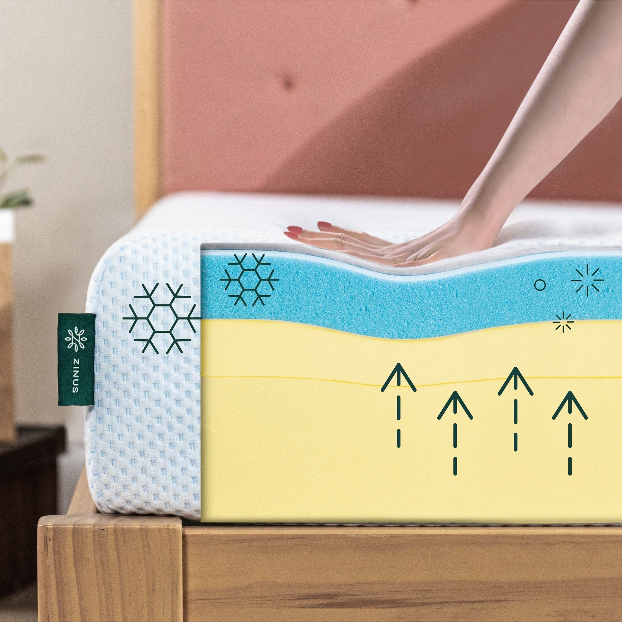 Materasso in memory foam al tè verde Priage by Zinus da 8 pollici