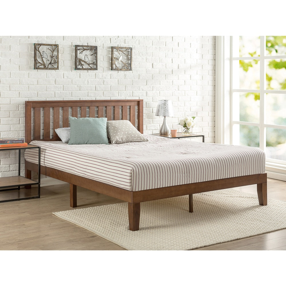 Letto a piattaforma in legno massello Priage by Zinus Antique Espresso