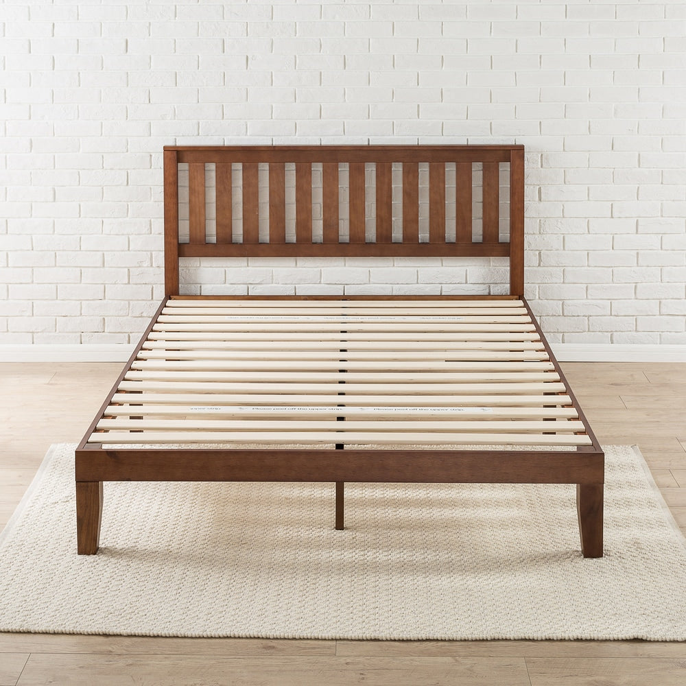 Letto a piattaforma in legno massello Priage by Zinus Antique Espresso