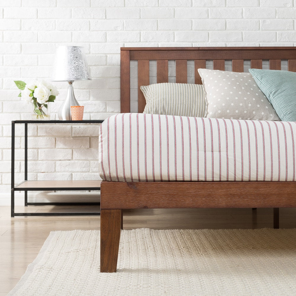 Letto a piattaforma in legno massello Priage by Zinus Antique Espresso