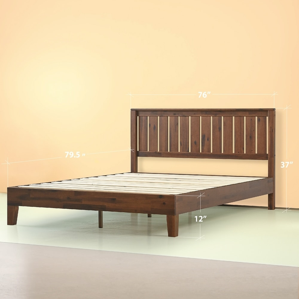 Letto a piattaforma in legno massello Priage by Zinus Antique Espresso