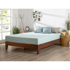 Priage by Zinus Deluxe Antique Espresso Letto a piattaforma in legno massello