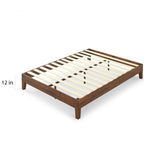 Priage by Zinus Deluxe Antique Espresso Letto a piattaforma in legno massello