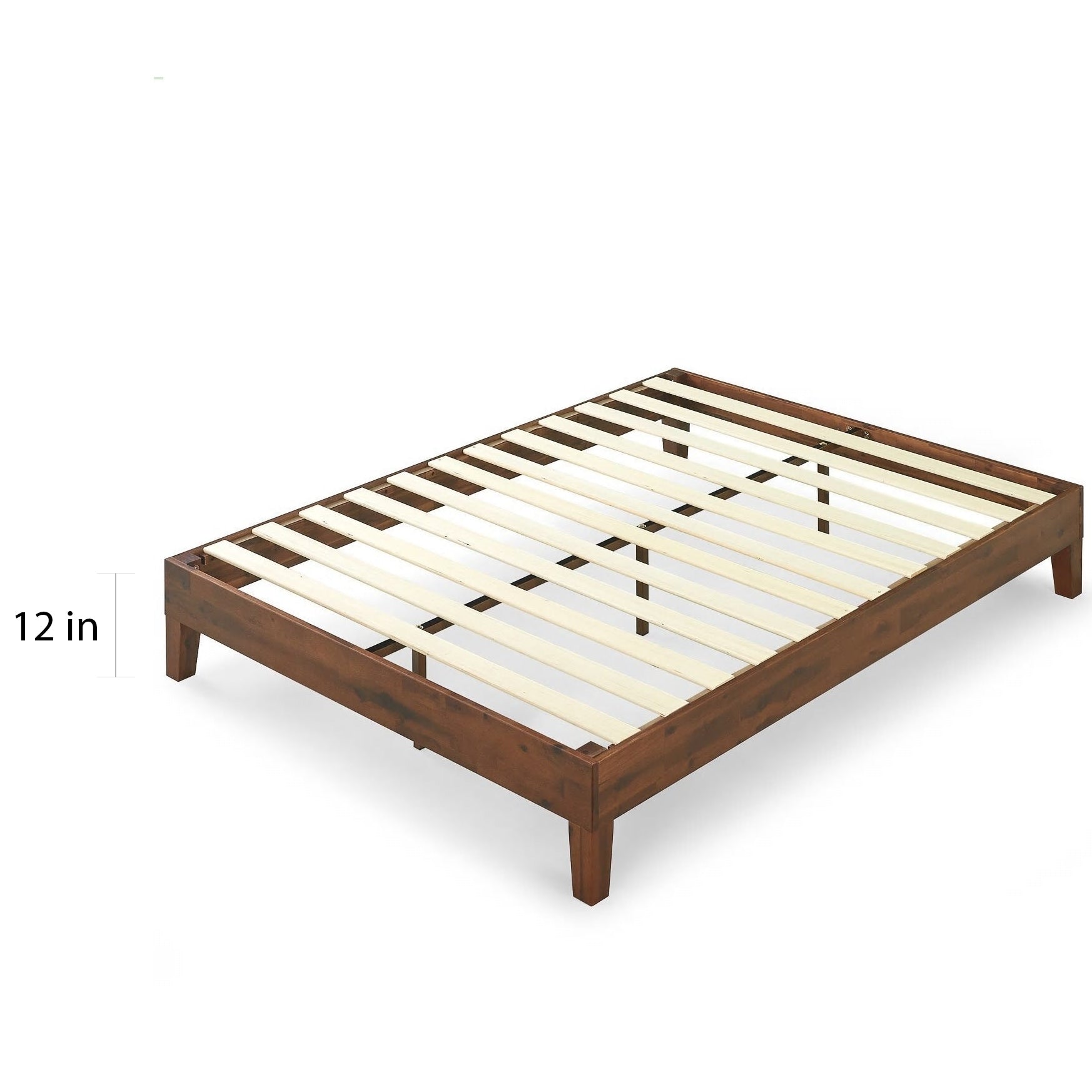 Priage by Zinus Deluxe Antique Espresso Letto a piattaforma in legno massello
