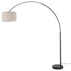 Lampada da terra ad arco regolabile in acciaio Q-Max 81 con paralume extra large e base in marmo