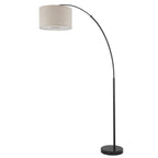 Lampada da terra ad arco regolabile in acciaio Q-Max 81 con paralume extra large e base in marmo