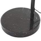 Lampada da terra ad arco regolabile in acciaio Q-Max 81 con paralume extra large e base in marmo