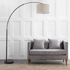 Lampada da terra ad arco regolabile in acciaio Q-Max 81 con paralume extra large e base in marmo