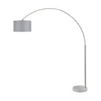 Lampada da terra ad arco regolabile in acciaio Q-Max 81 con paralume extra large e base in marmo