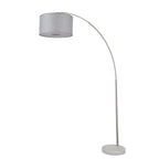 Lampada da terra ad arco regolabile in acciaio Q-Max 81 con paralume extra large e base in marmo